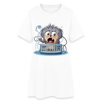 Boombox Monstre Câlin - Robe T-shirt Femme - blanc - Devant