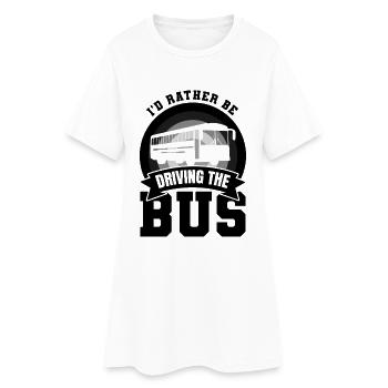 Blague sur le chauffeur de bus - Robe T-shirt Femme - blanc - Devant