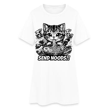 Envoyez des nouilles Ramen Bowl Kawaii Japonais - Robe T-shirt Femme - blanc - Devant