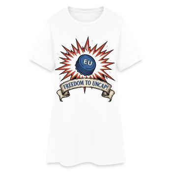 Freedom for the lid - Away with the tape - Women’s T-Shirt Dress - white - Front