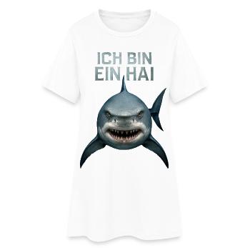 Haifisch Hai Kostüm Meerestier unter Wasser Haie - Frauen T-Shirt-Kleid - Weiß - Vorne