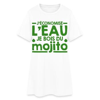 Mojito Phrase Humoristique Humour Mojito Cocktail - Robe T-shirt Femme - blanc - Devant
