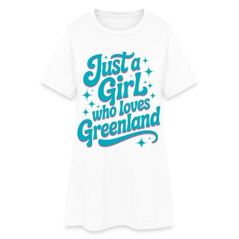 Juste une fille qui aime le Groenland Fan de Grönland - Robe T-shirt Femme - blanc - Devant