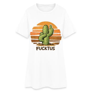 Fucktus – Cactus with middle finger - Women’s T-Shirt Dress - white - Front