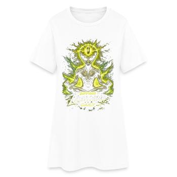 Energy Drink Sipping LIghtning Daily - Frauen T-Shirt-Kleid - Weiß - Vorne