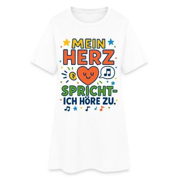 Mon cœur parle – j’écoute - Robe T-shirt Femme - blanc - Devant