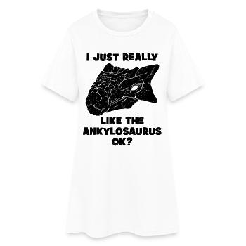 Ankylosaurus fossil - Women’s T-Shirt Dress - white - Front