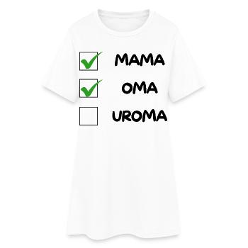 OMA Checkliste - Frauen T-Shirt-Kleid - Weiß - Vorne
