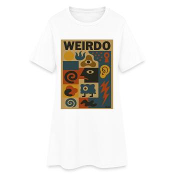 Motif kaléidoscope bizarre - Robe T-shirt Femme - blanc - Devant