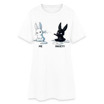 Fear Bunny Meme Design - Women’s T-Shirt Dress - white - Front