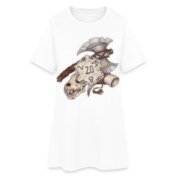 Jeu de rôle : Barbare cadeau de dés D20 - Robe T-shirt Femme - blanc - Devant