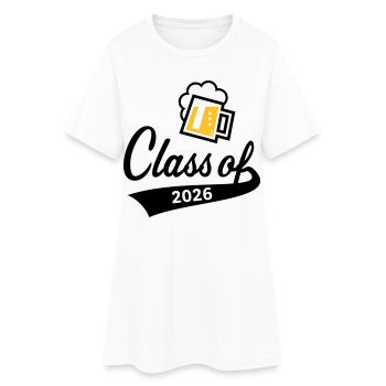 Class Of 2026 (Graduating Class / Beer / 3C POS) - Women’s T-Shirt Dress - white - Front