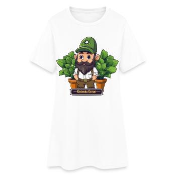 Bande dessinée Gnome Jardinier Vert - Robe T-shirt Femme - blanc - Devant