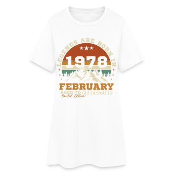 Februar 1978 Vintage-Retro-Geburtstagsgeschenk - Frauen T-Shirt-Kleid - Weiß - Vorne