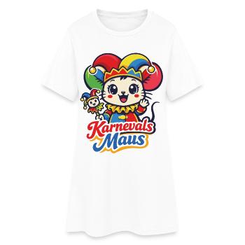 Karnevals Maus | Kawaii Kostüm Verkleidung - Frauen T-Shirt-Kleid - Weiß - Vorne