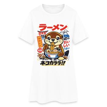 Loutre de Kawaii | Ramen | Soupe de nouilles | Restauration rapide - Robe T-shirt Femme - blanc - Devant