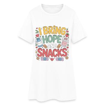 Infirmière en oncologie J’apporte de l’espoir et infirmière d’hôpital - Robe T-shirt Femme - blanc - Devant