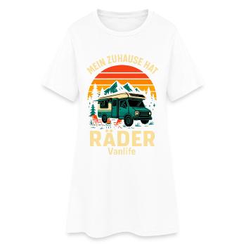 Mein Zuhause hat Räder | Vanlife Camper - Frauen T-Shirt-Kleid - Weiß - Vorne