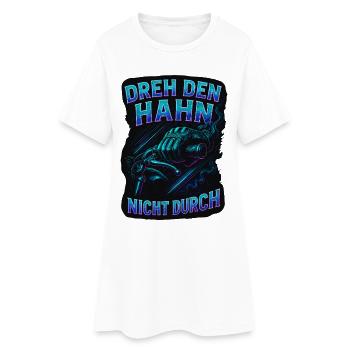 Ne pas ouvrir le robinet | Diction motard - Robe T-shirt Femme - blanc - Devant