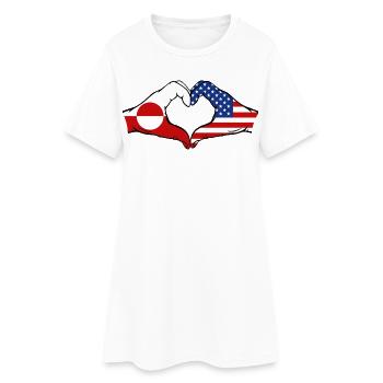 Drapeau des États-Unis Mains Forme de cœur - Robe T-shirt Femme - blanc - Devant