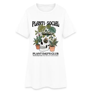 Planti-Social Plant Dad's Club - Women’s T-Shirt Dress - white - Front