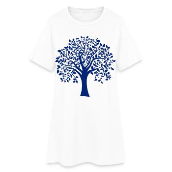 Silhouette de base bleue à imprimé Jumbo Tree - Robe T-shirt Femme - blanc - Devant