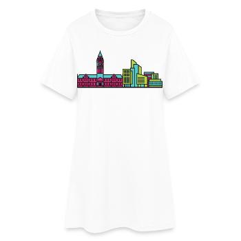 Silhouette de la ville de Bradford City Town Style Art moderne - Robe T-shirt Femme - blanc - Devant