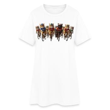 Fahrrad Rennrad Radfahrer Bikesport Mountainbike - Frauen T-Shirt-Kleid - Weiß - Vorne