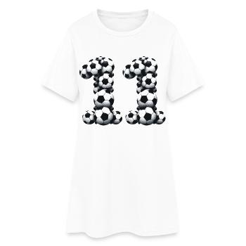11 Le football - Robe T-shirt Femme - blanc - Devant