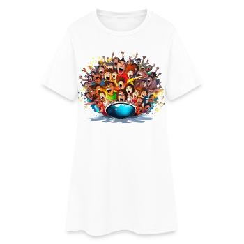Acclamations sur le bateau - Robe T-shirt Femme - blanc - Devant