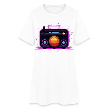 Retro Radio Retrowave - Women’s T-Shirt Dress - white - Front