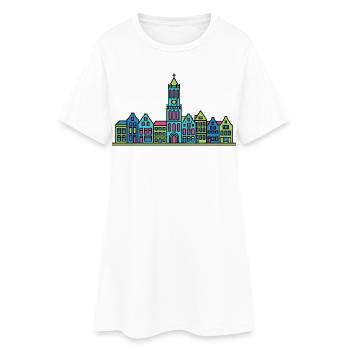 Silhouette de la Dom Tower de la ville d’Utrecht Art moderne - Robe T-shirt Femme - blanc - Devant