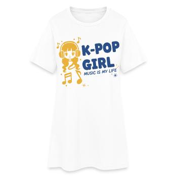 La musique de filles K-Pop est ma vie Musique pop coréenne mignonne - Robe T-shirt Femme - blanc - Devant