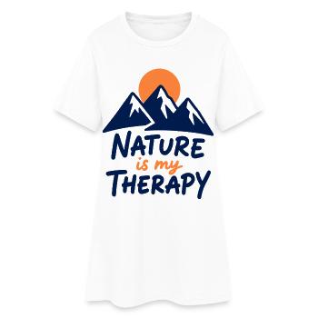 La nature est mes montagnes de thérapie pour randonneurs - Robe T-shirt Femme - blanc - Devant