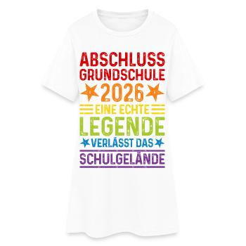 Fin d’études 2026 École primaire Terrain de l’école Legend - Robe T-shirt Femme - blanc - Devant