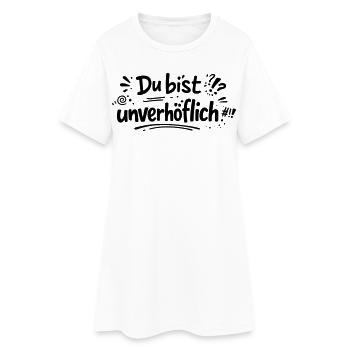 Unverhöflich - Frauen T-Shirt-Kleid - Weiß - Vorne