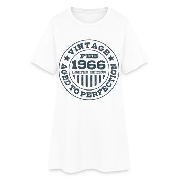 Limited Edition February 1966 Geburtstag Geschenk - Frauen T-Shirt-Kleid - Weiß - Vorne