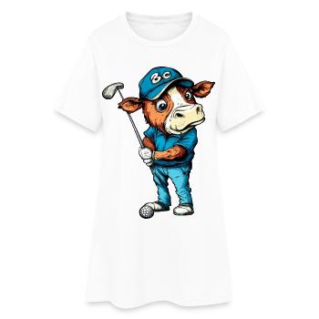 Cow Golf - Women’s T-Shirt Dress - white - Front