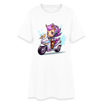 Héroïne moto Chibi - Robe T-shirt Femme - blanc - Devant