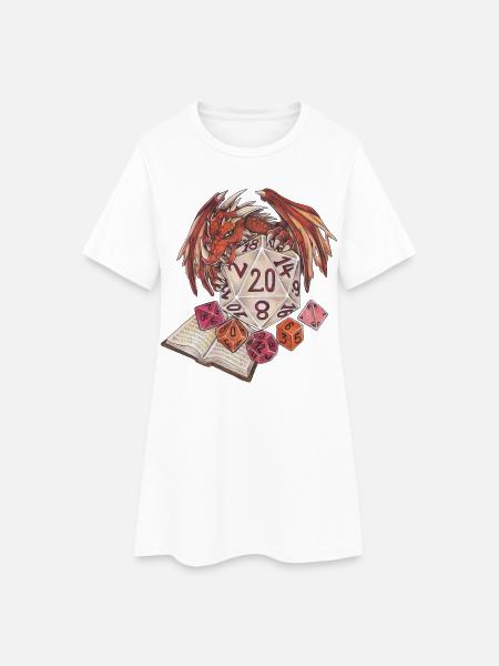 Rollenspiel Tabletop D20 Würfel Game Master - Frauen T-Shirt-Kleid - Weiß