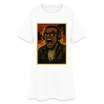 Flammes du chanteur casque - Robe T-shirt Femme - blanc - Devant