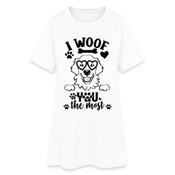 I Woof You Dog Love with Paws ich belle dich an  - Frauen T-Shirt-Kleid - Weiß - Vorne