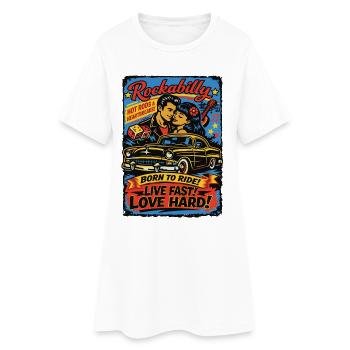 Rockabilly Vintage 50s Rock & Roll | Born to ride - Frauen T-Shirt-Kleid - Weiß - Vorne