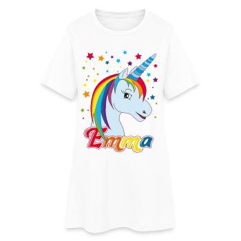 Emma, maiden name, favorite name - Women’s T-Shirt Dress - white - Front