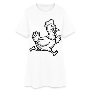 Poule Poule Drôle Course de Coq Course - Robe T-shirt Femme - blanc - Devant