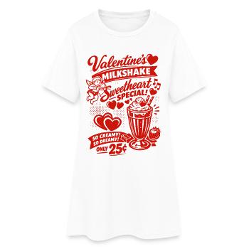 50er Jahre Valentins Milchshake für Verliebte - Frauen T-Shirt-Kleid - Weiß - Vorne