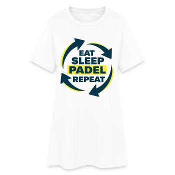 Déclaration d’athlète récurrent Eat Sleep Padel - Robe T-shirt Femme - blanc - Devant