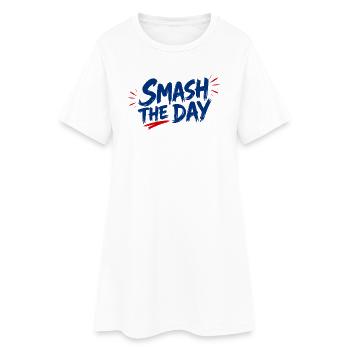 SMASH THE DAY Motivation pour le padel et le tennis - Robe T-shirt Femme - blanc - Devant