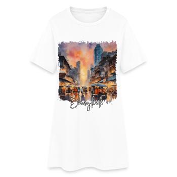 Bangkok Thaïlande, Bangkok Aquarelle - Robe T-shirt Femme - blanc - Devant