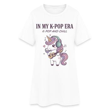 À l’ère de ma K-Pop K-Pop et la musique de licorne chill - Robe T-shirt Femme - blanc - Devant
